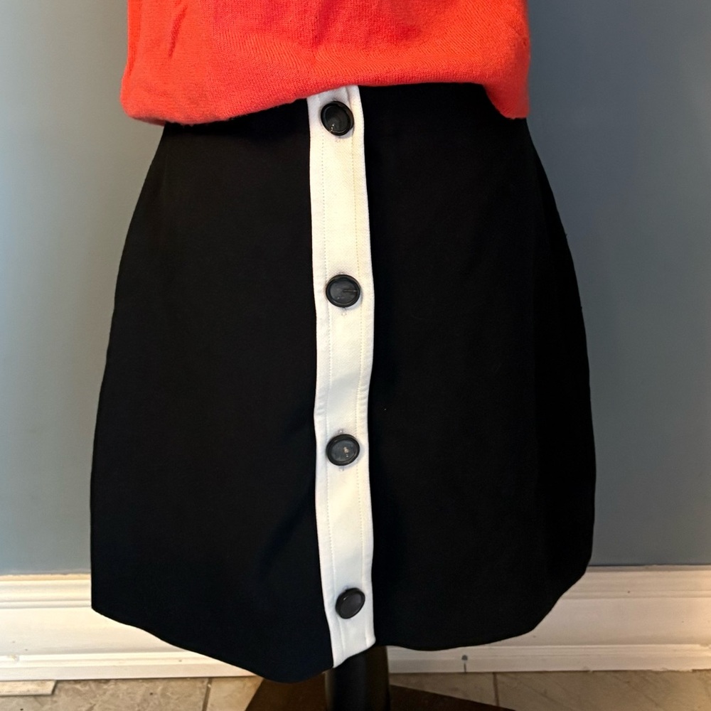Kate Spade Black Skirt with White Button Detail